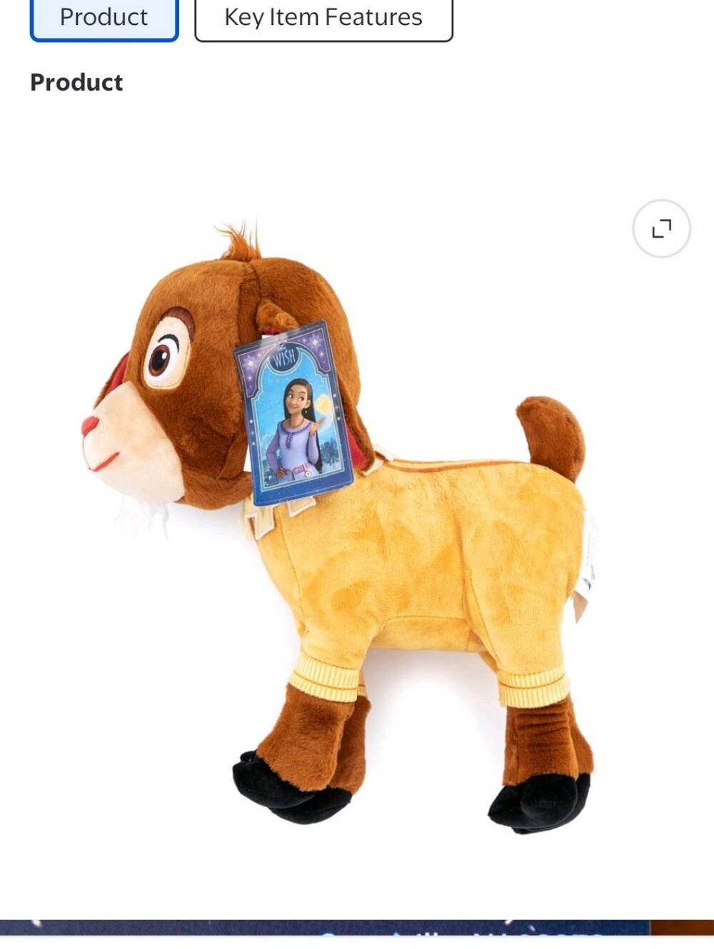 Wish Valentino Kids 20" Bedding Plush Pillow Buddy Microfiber Brown Disney